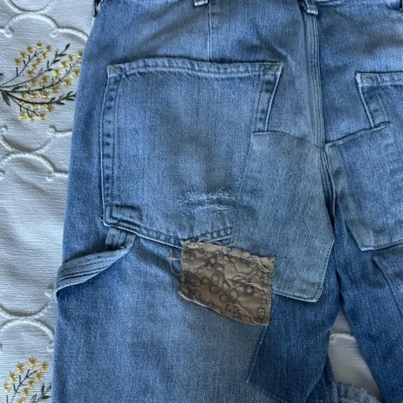 🛍️SALE🛍️ Free People We The Free Patchwork Denim Distressed Patchwork Jeans - Picture 9 of 9